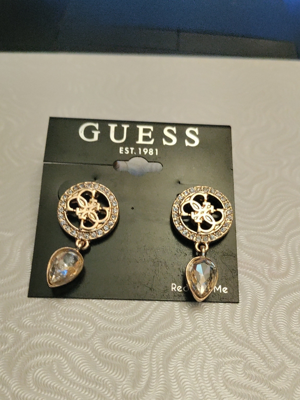 GUESS Gold-Tone Crystal Drop Earrings